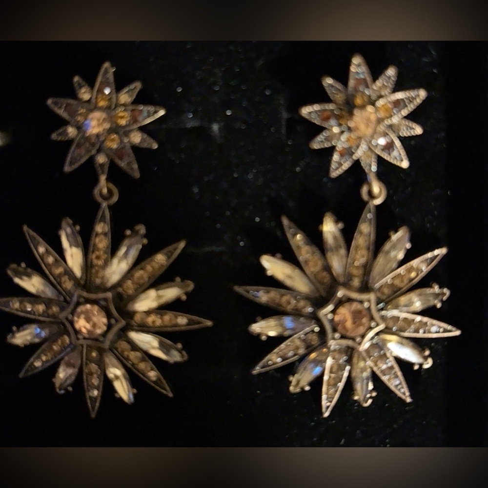 Elegant Gold and Silver Starburst Earrings